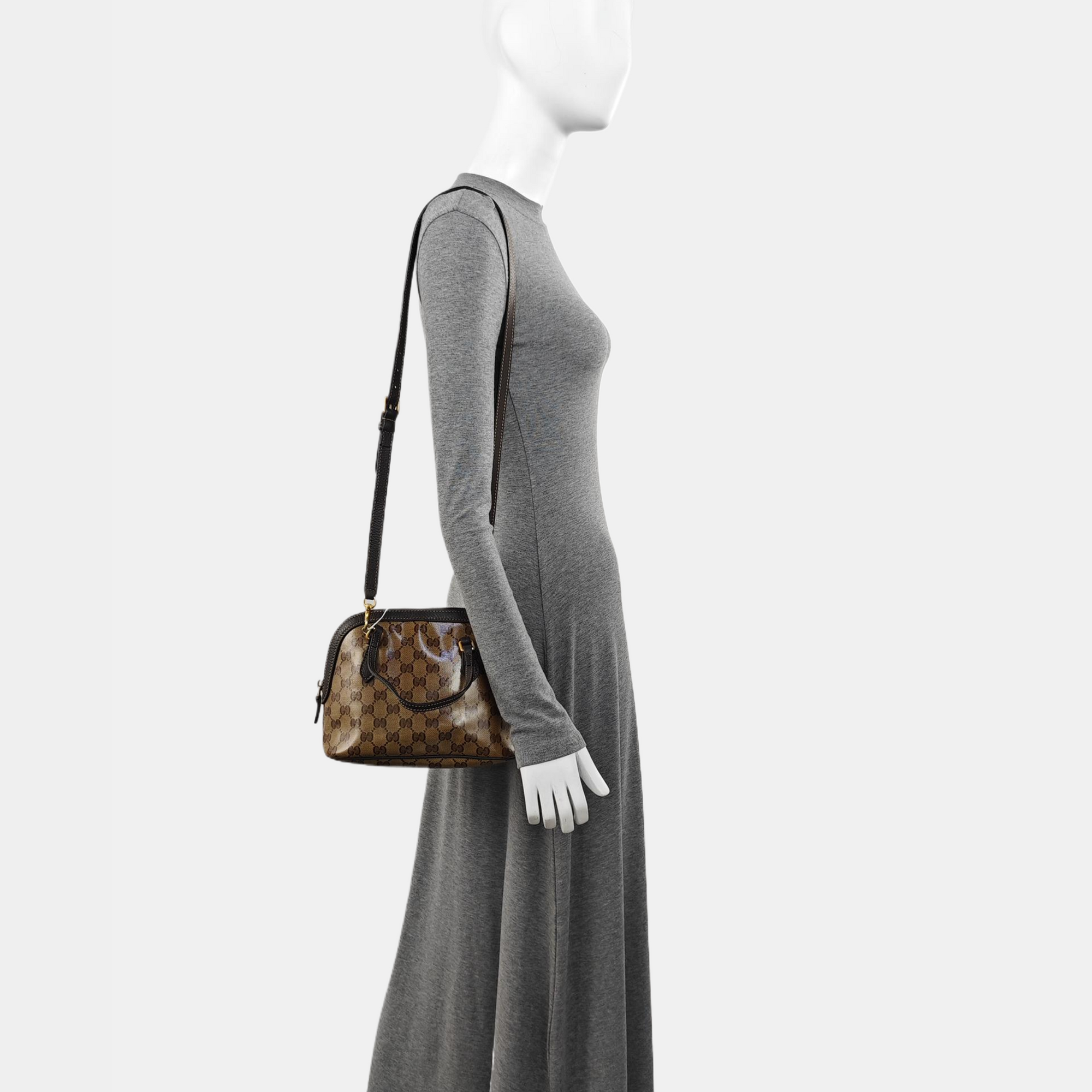 Monogram Coated Canvas Shoulder Bag Brown