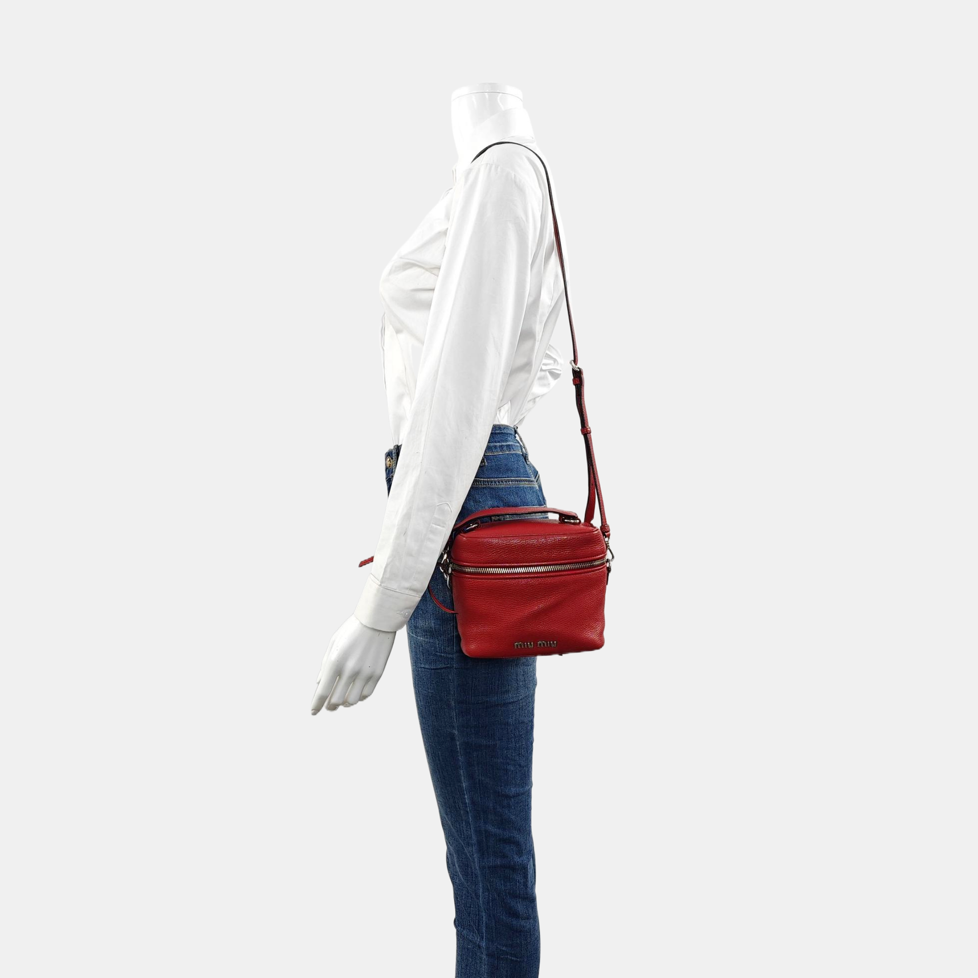 Calfskin Shoulder Bag Red