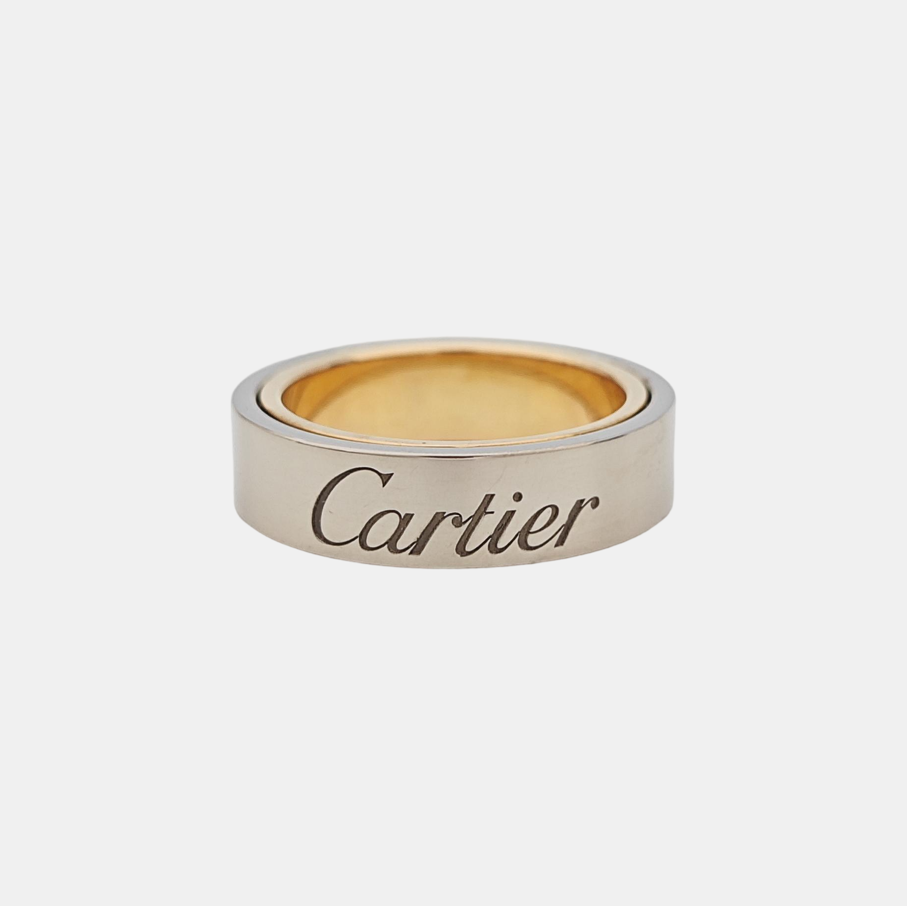 LOVE 18k Gold Silver Ring EU 52