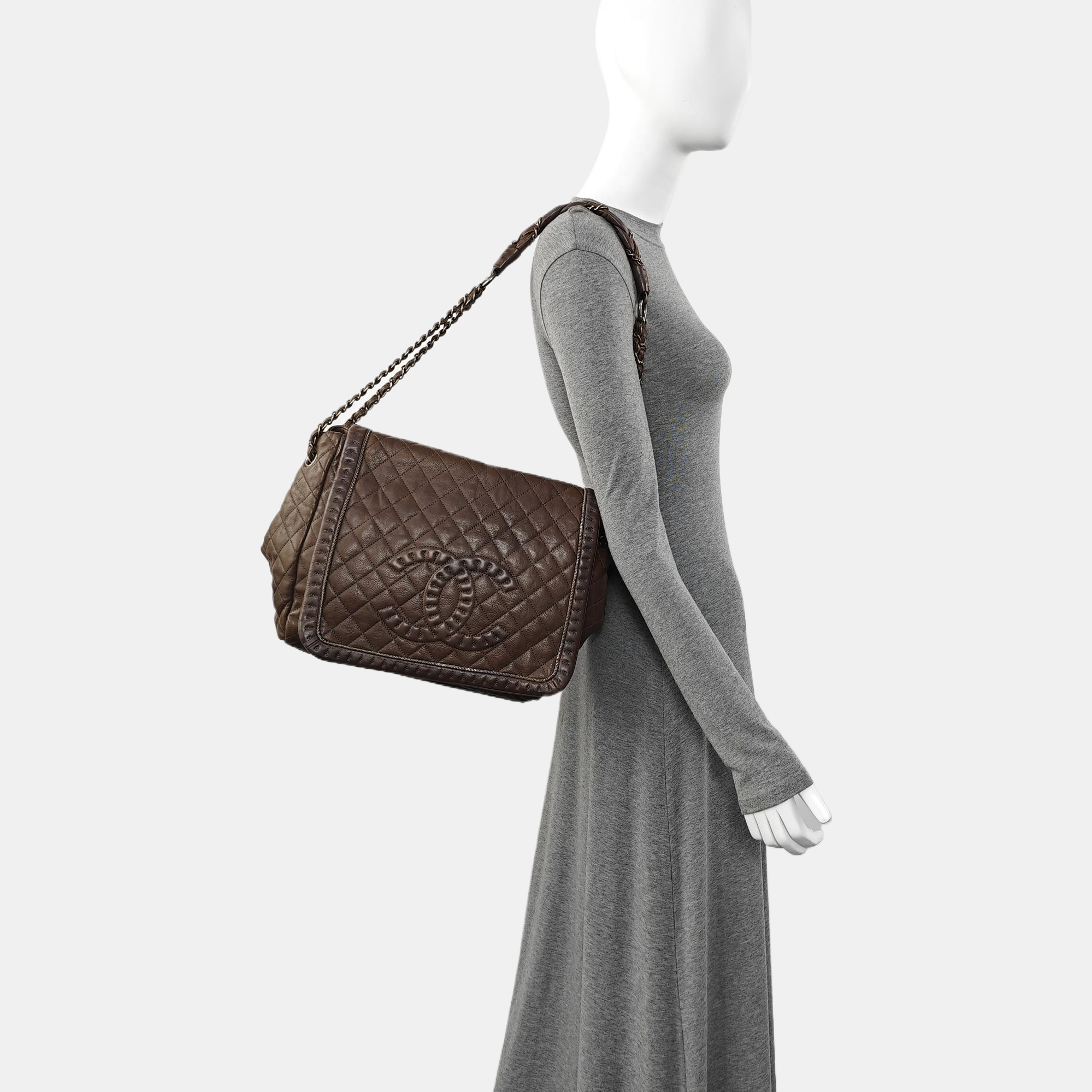 LUXURY LINE Quilted Calfskin Gray