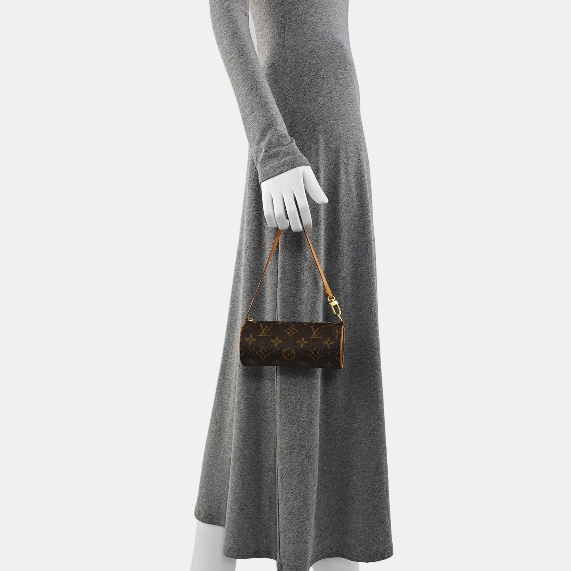 Authenticated pre-owned  PAPILLON Mini Monogram Coated Canvas Brown - Top Handle Bag at Looply