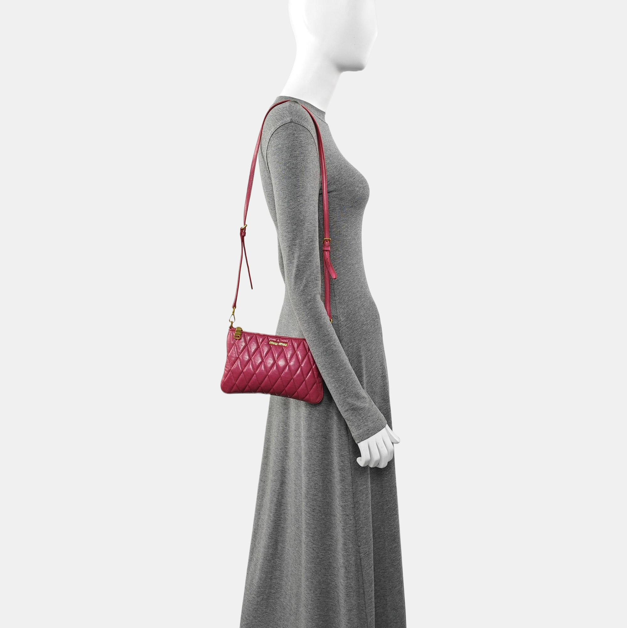 Quilted Lambskin Shoulder Bag Pink