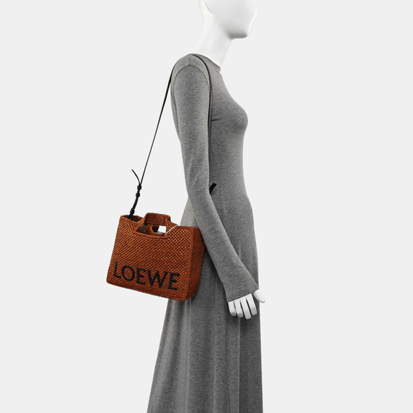 Font Tote Small Straw Brown