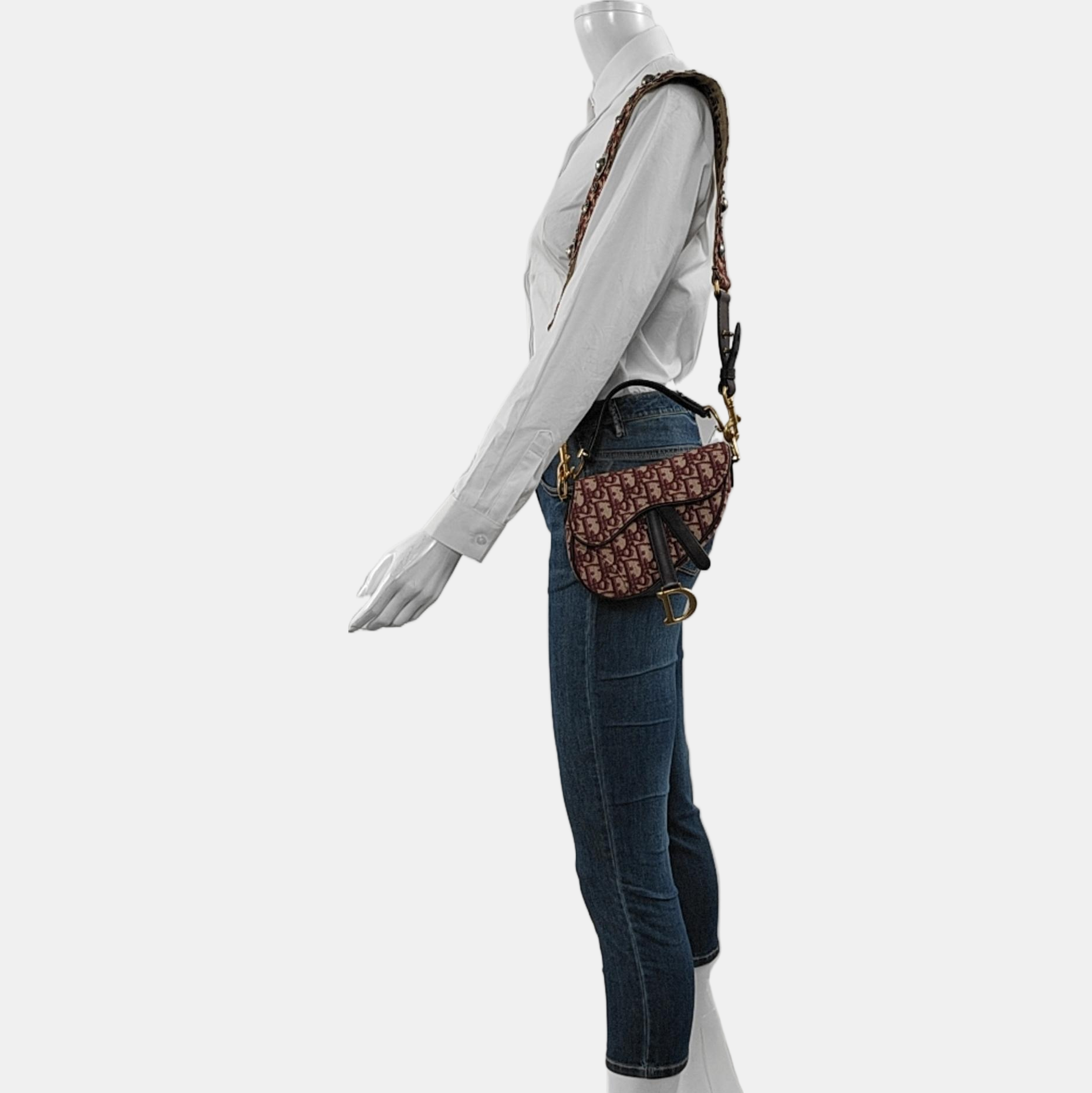 Authenticated pre-owned  Saddle Mini Oblique Canvas Red - Shoulder Bag at Looply