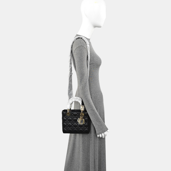 Lady Dior Small Cannage Lambskin Black