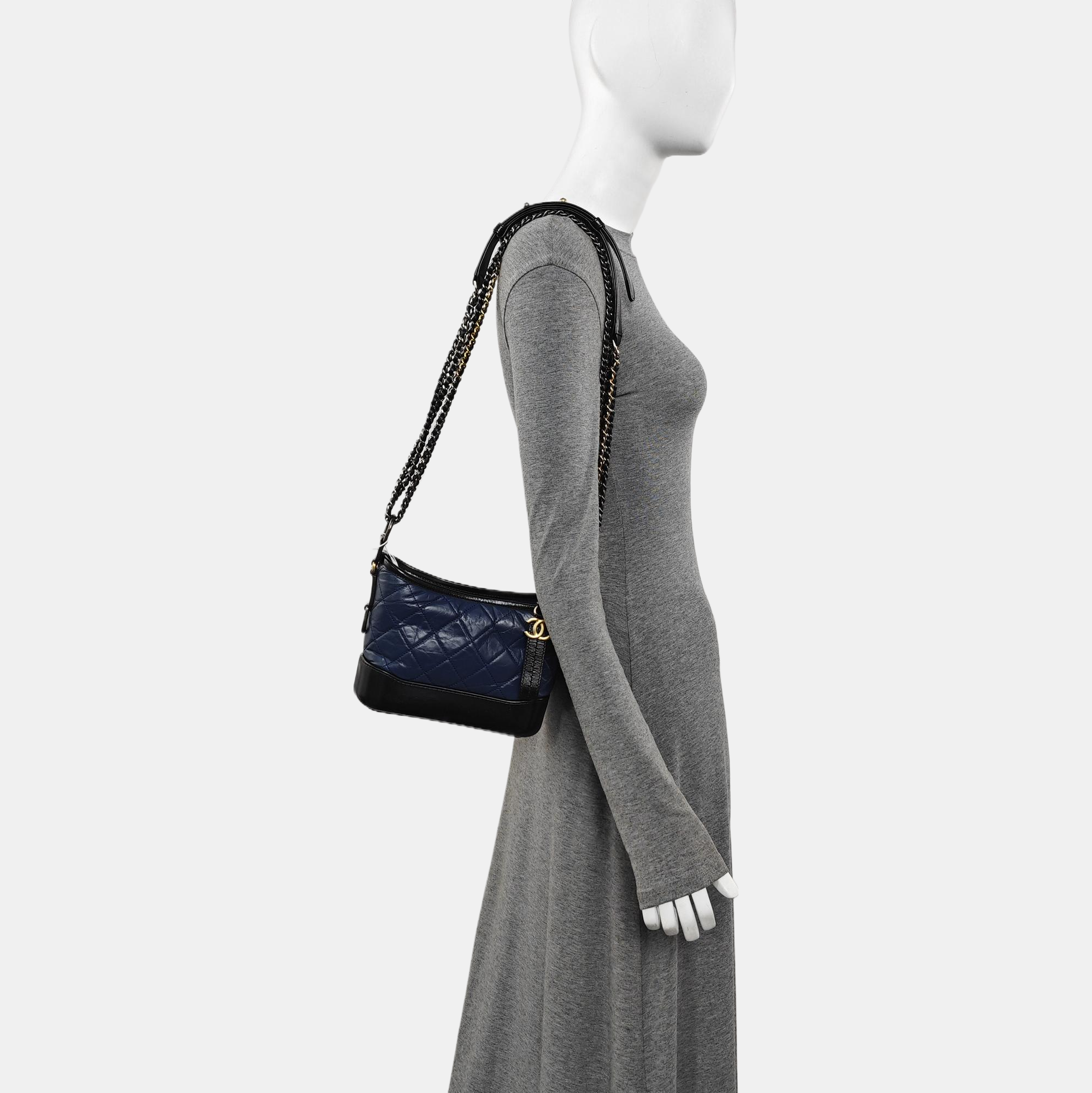 GABRIELLE Small Quilted Calfskin Blue
