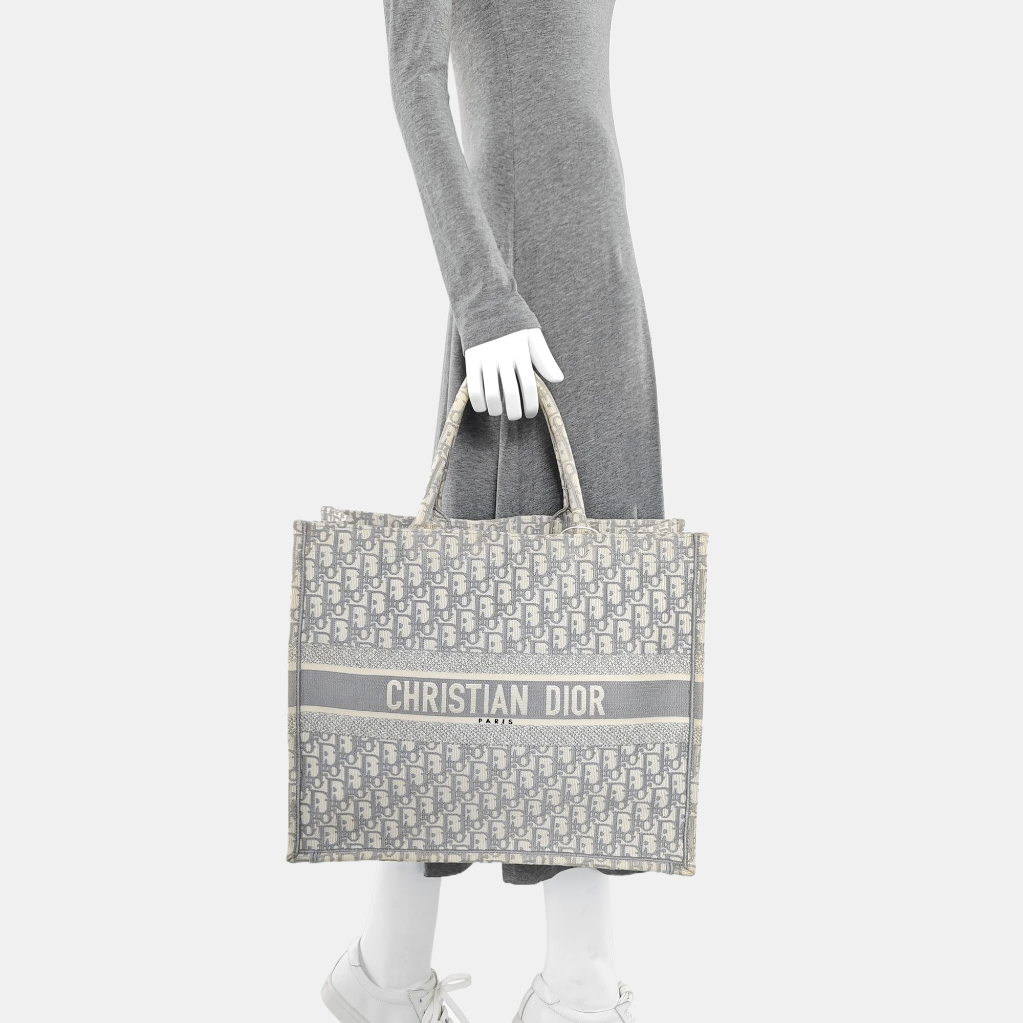 Book Tote Large Oblique Canvas Gray