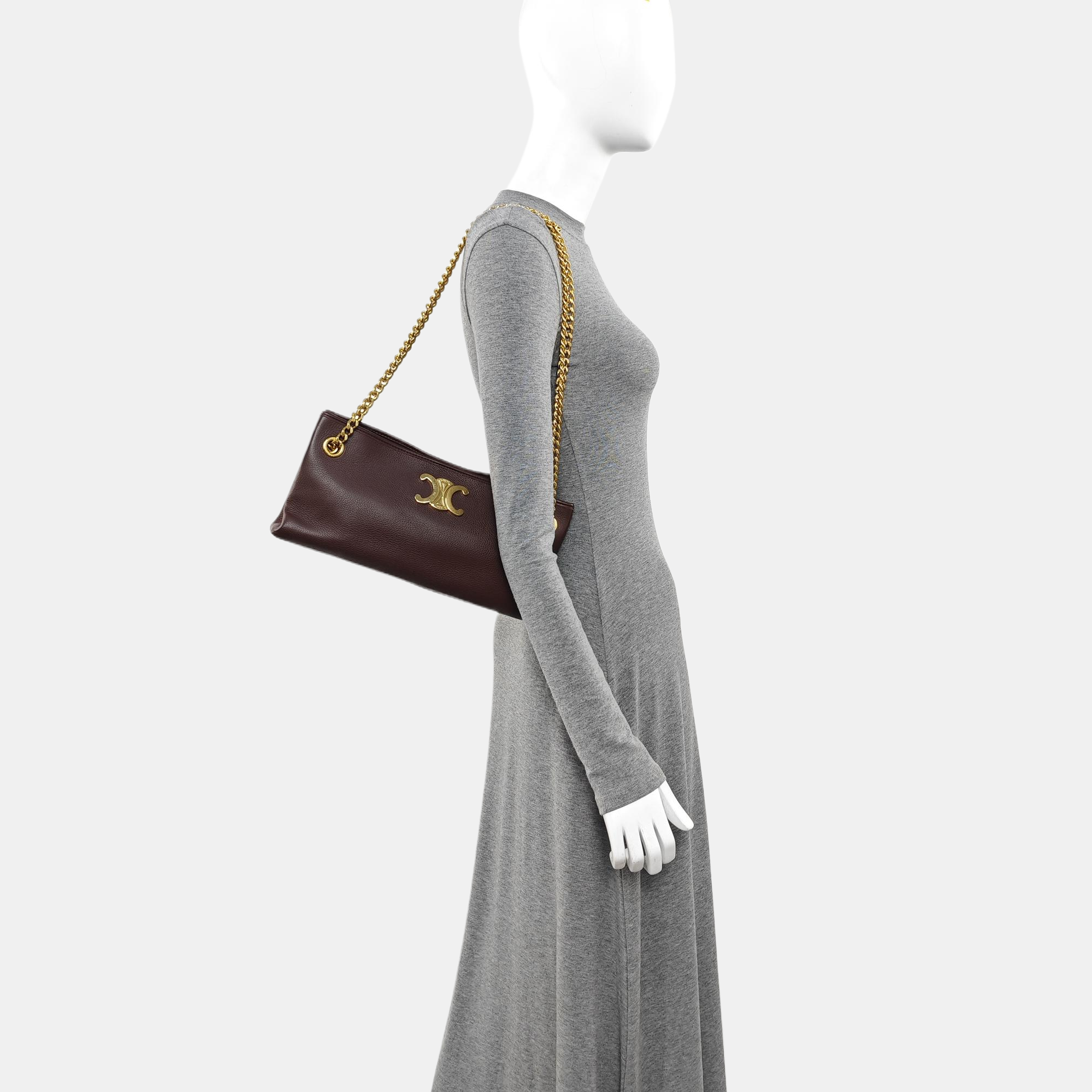 Calfskin Shoulder Bag Brown