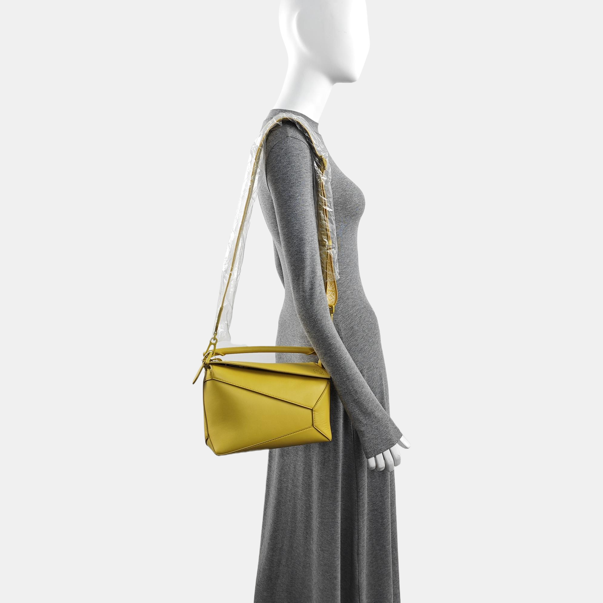 Puzzle Small Calfskin Yellow