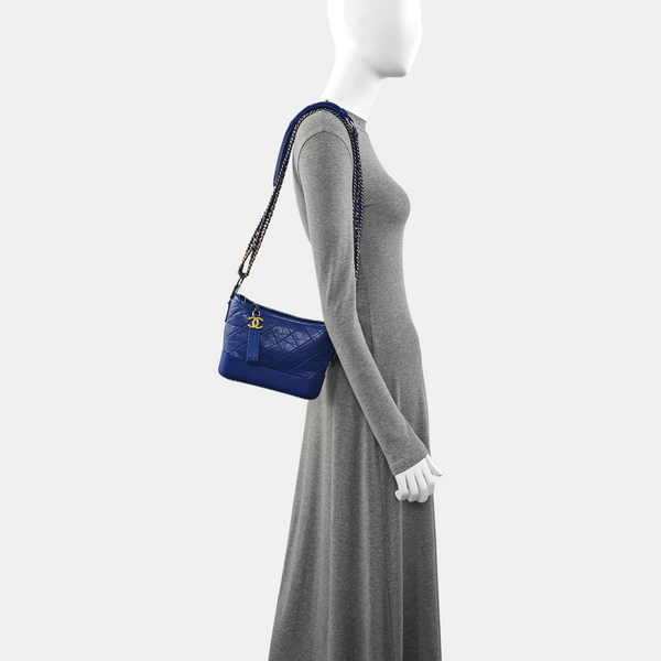 Authenticated pre-owned  GABRIELLE Small Quilted Calfskin Blue - Shoulder Bag at Looply