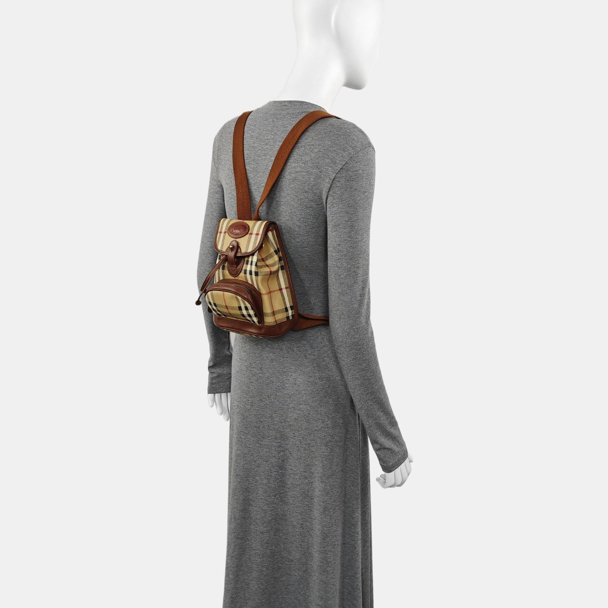 Coated Canvas Backpack Brown