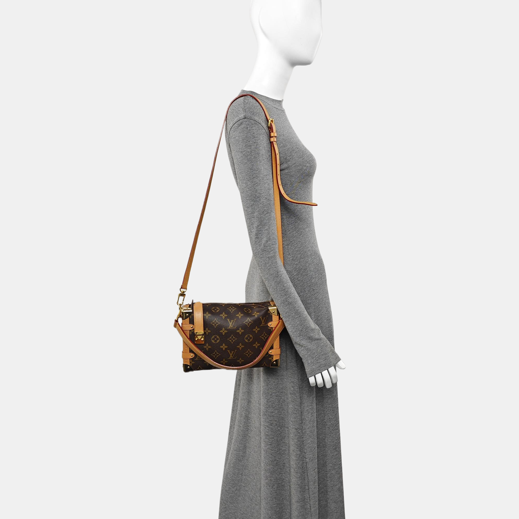 SIDE TRUNK MM Monogram Coated Canvas Brown