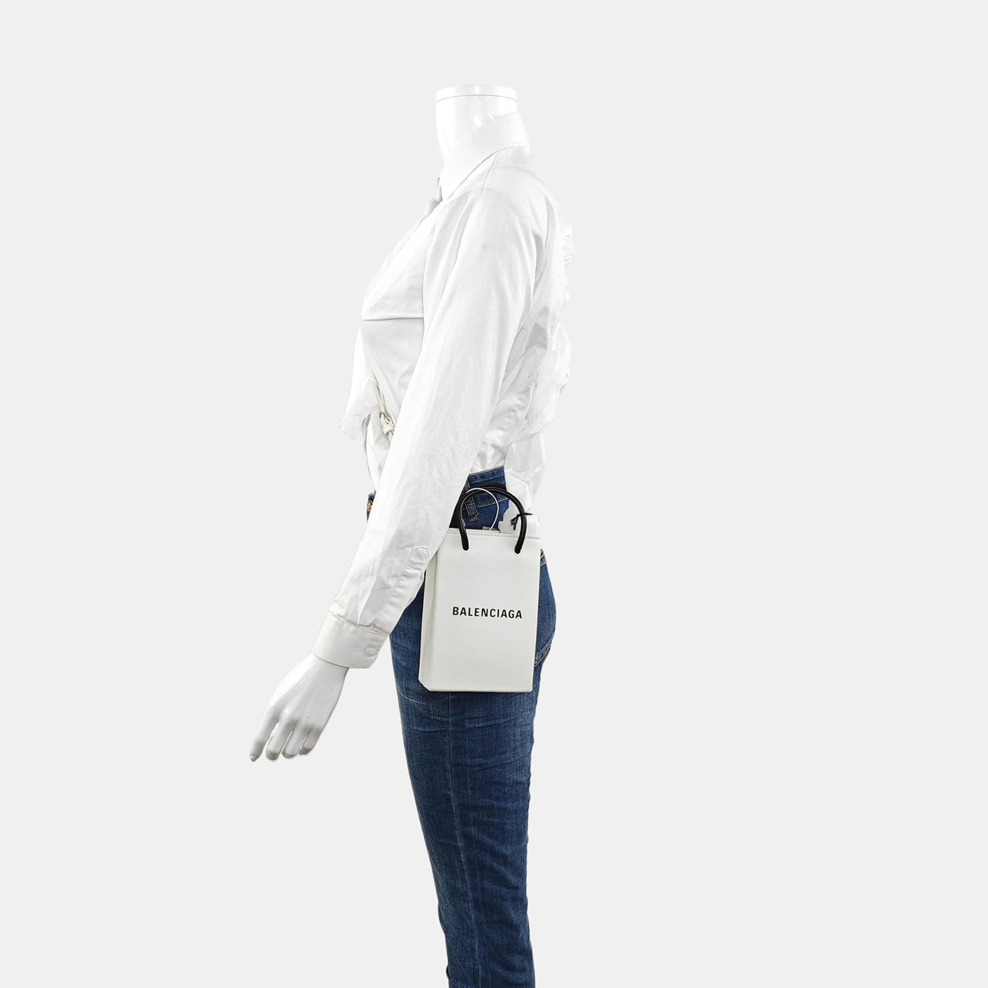 Shopping Bag Calfskin White