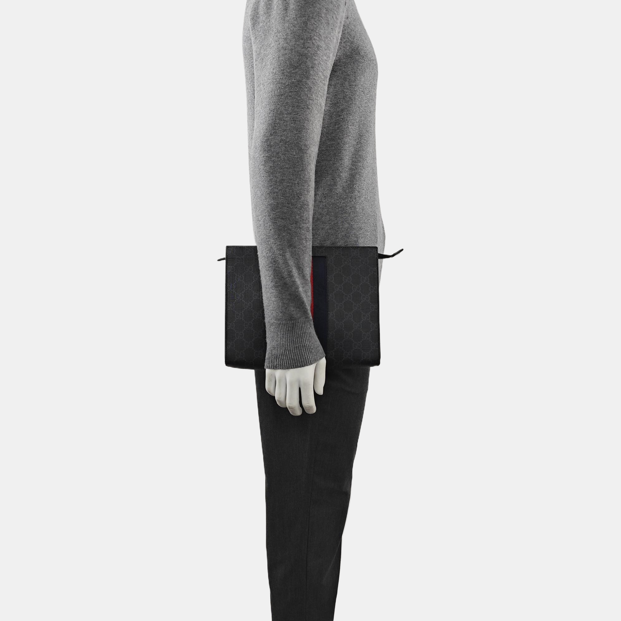 GG Supreme Monogram Coated Canvas Gray