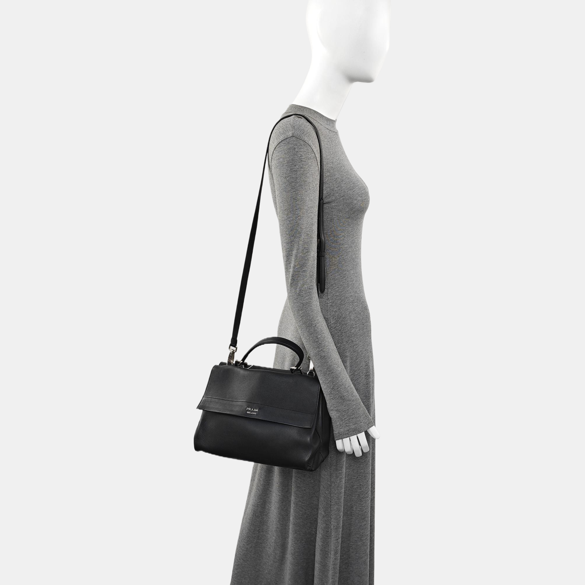 Calfskin Shoulder Bag Black
