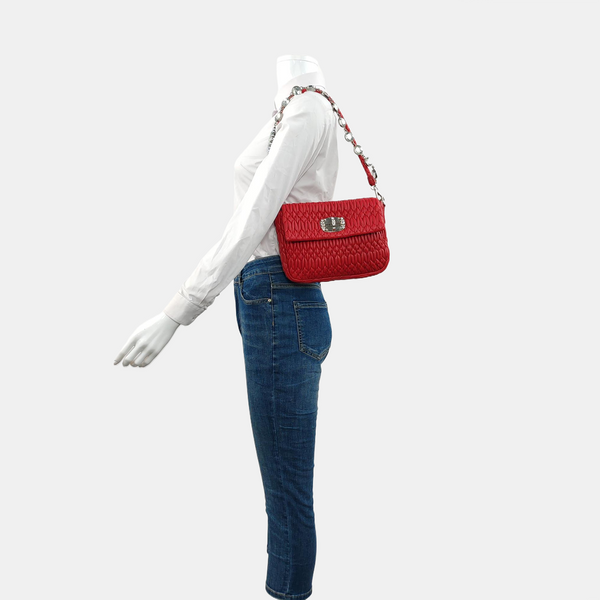 Crystal Quilted Lambskin Red