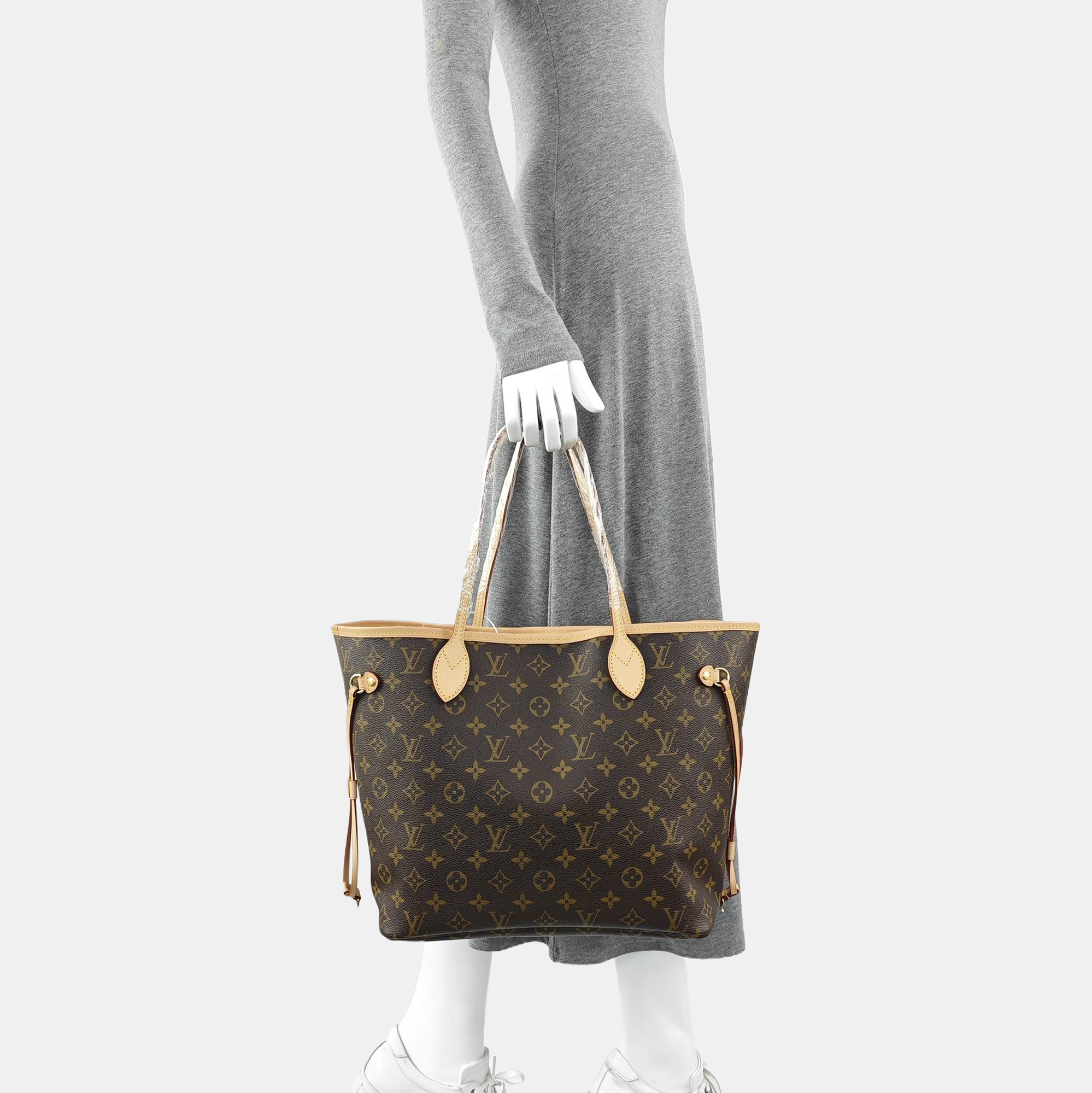 NEVERFULL MM Monogram Coated Canvas Brown