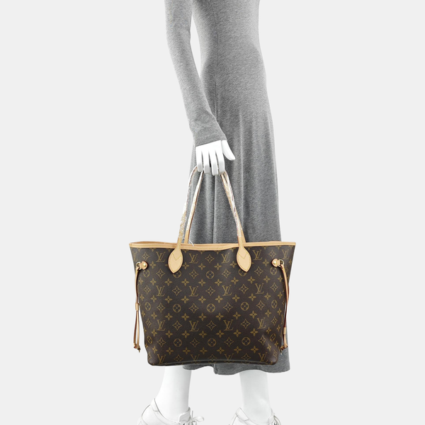 NEVERFULL MM Monogram Coated Canvas Brown