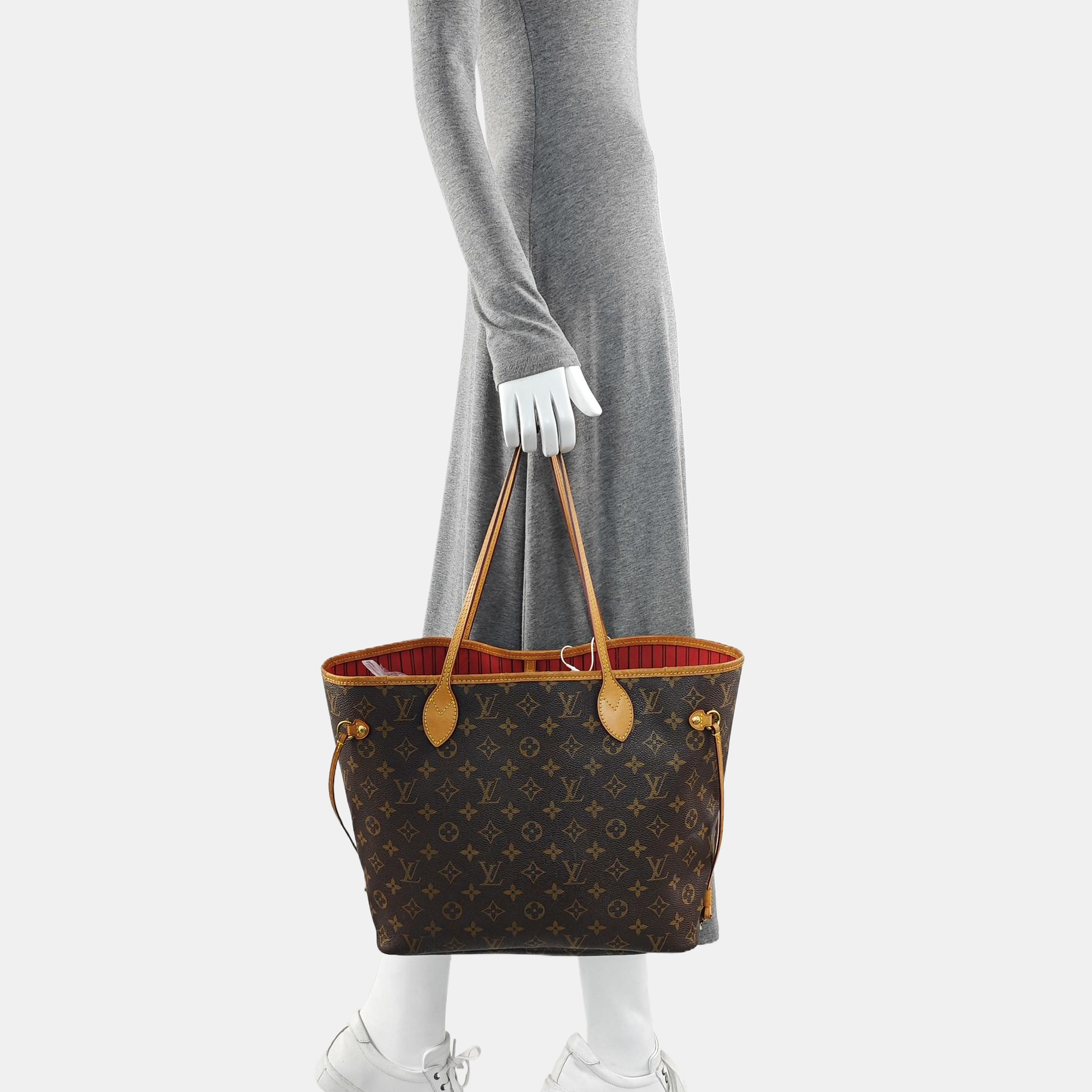 NEVERFULL MM Monogram Coated Canvas Brown