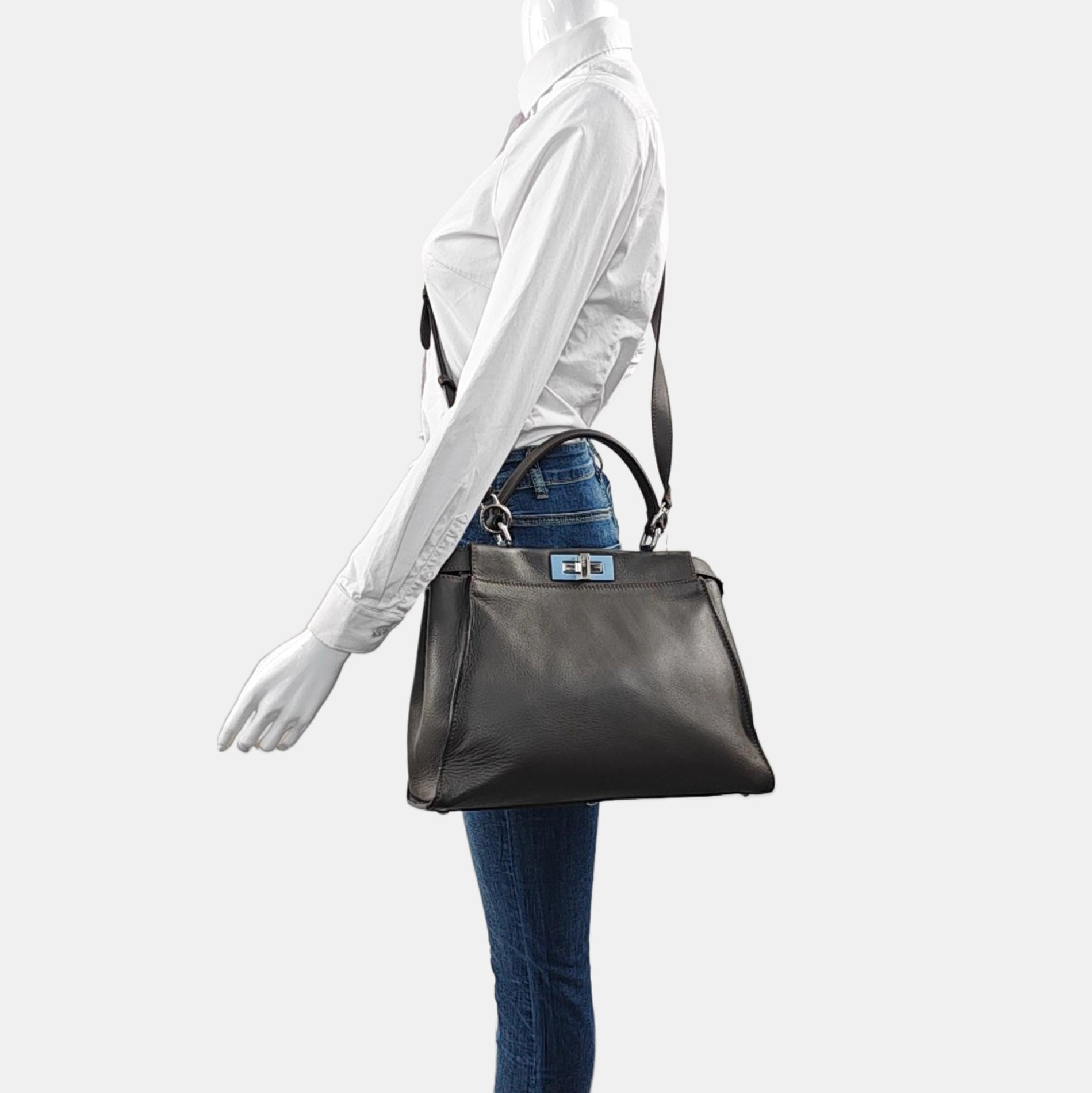 Authenticated pre-owned  Peekaboo Calfskin Gray - Shoulder Bag at Looply