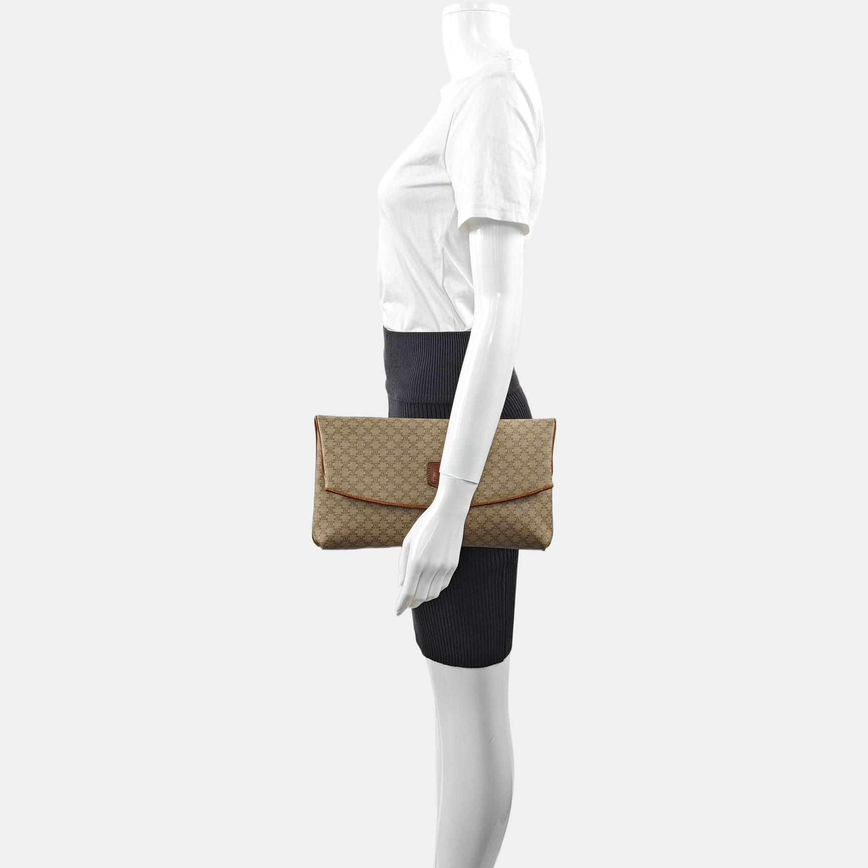 MACADAM CLUTCHES Coated Canvas Beige