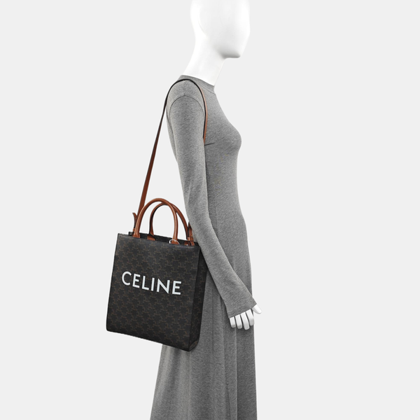 CABAS CELINE Small Coated Canvas Brown