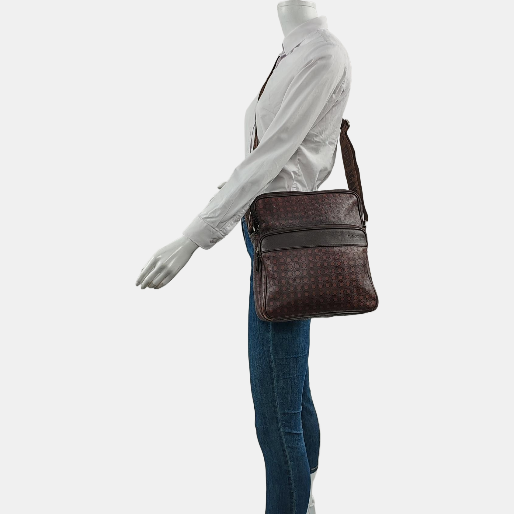 Calfskin Shoulder Bag Brown