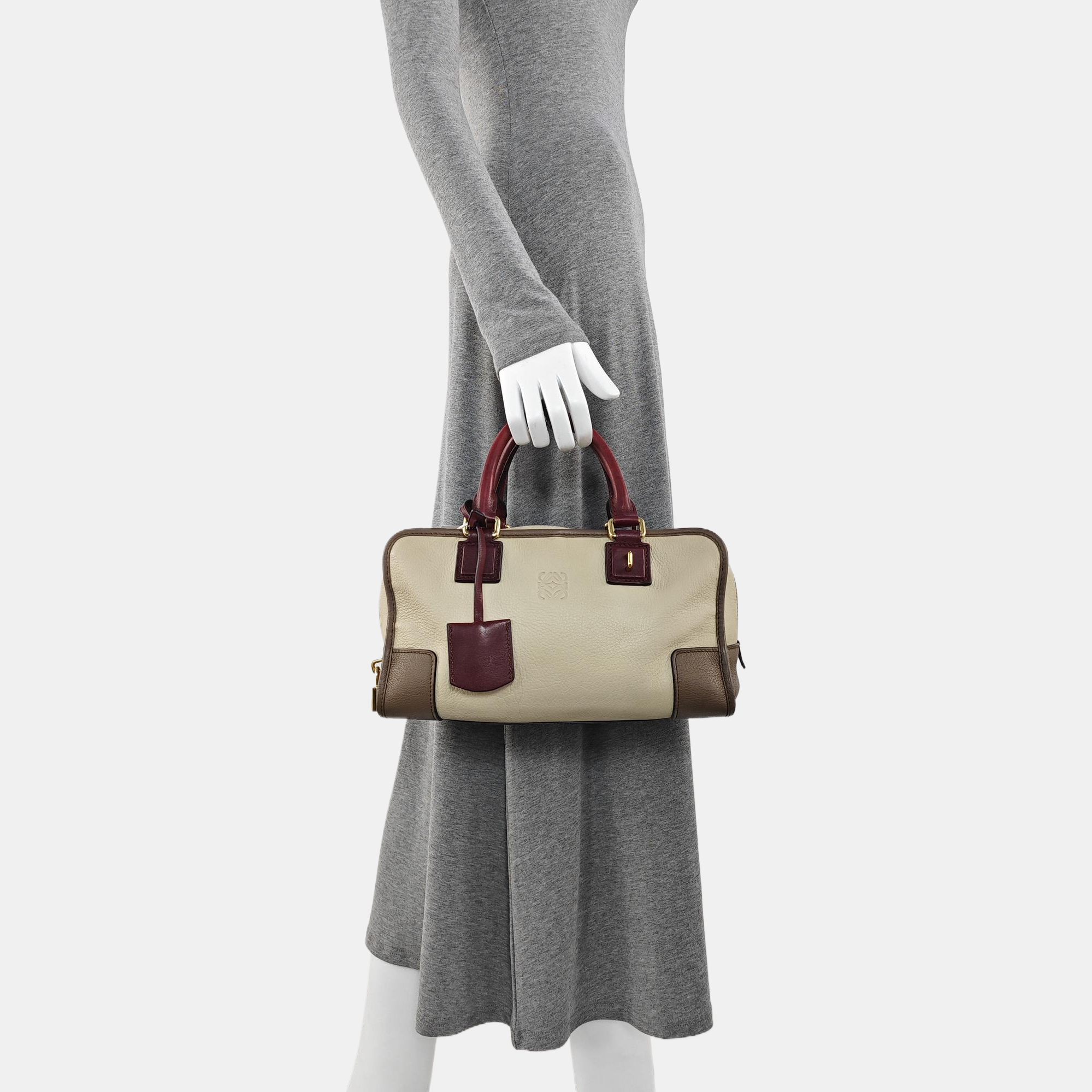Authenticated pre-owned  Amazona Calfskin Beige - Top Handle Bag at Looply