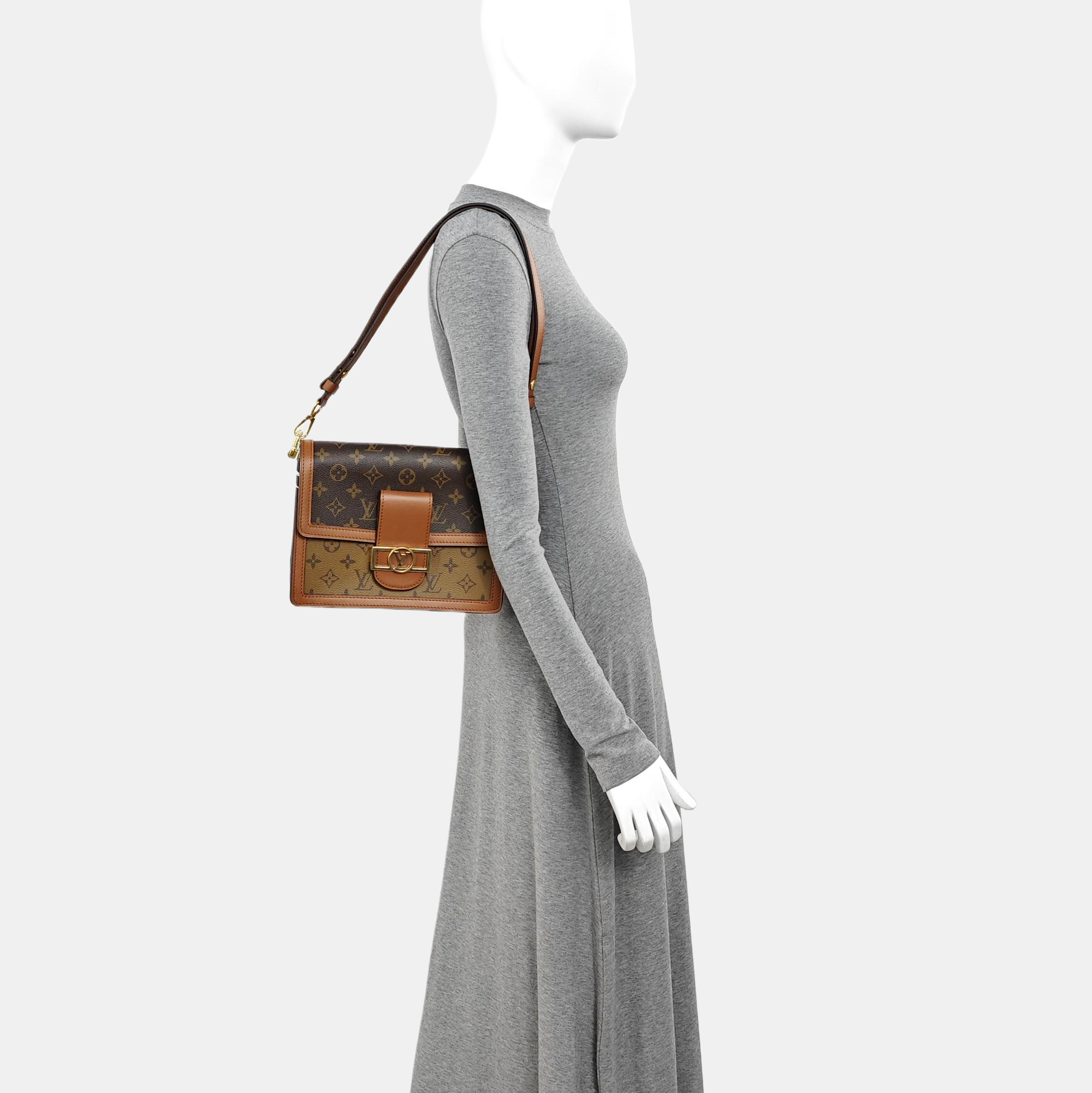 DAUPHINE MM Monogram Coated Canvas Brown