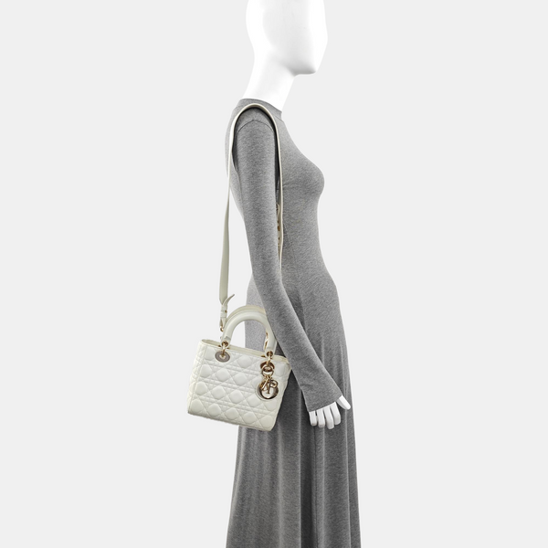 Lady Dior Small Cannage Lambskin White