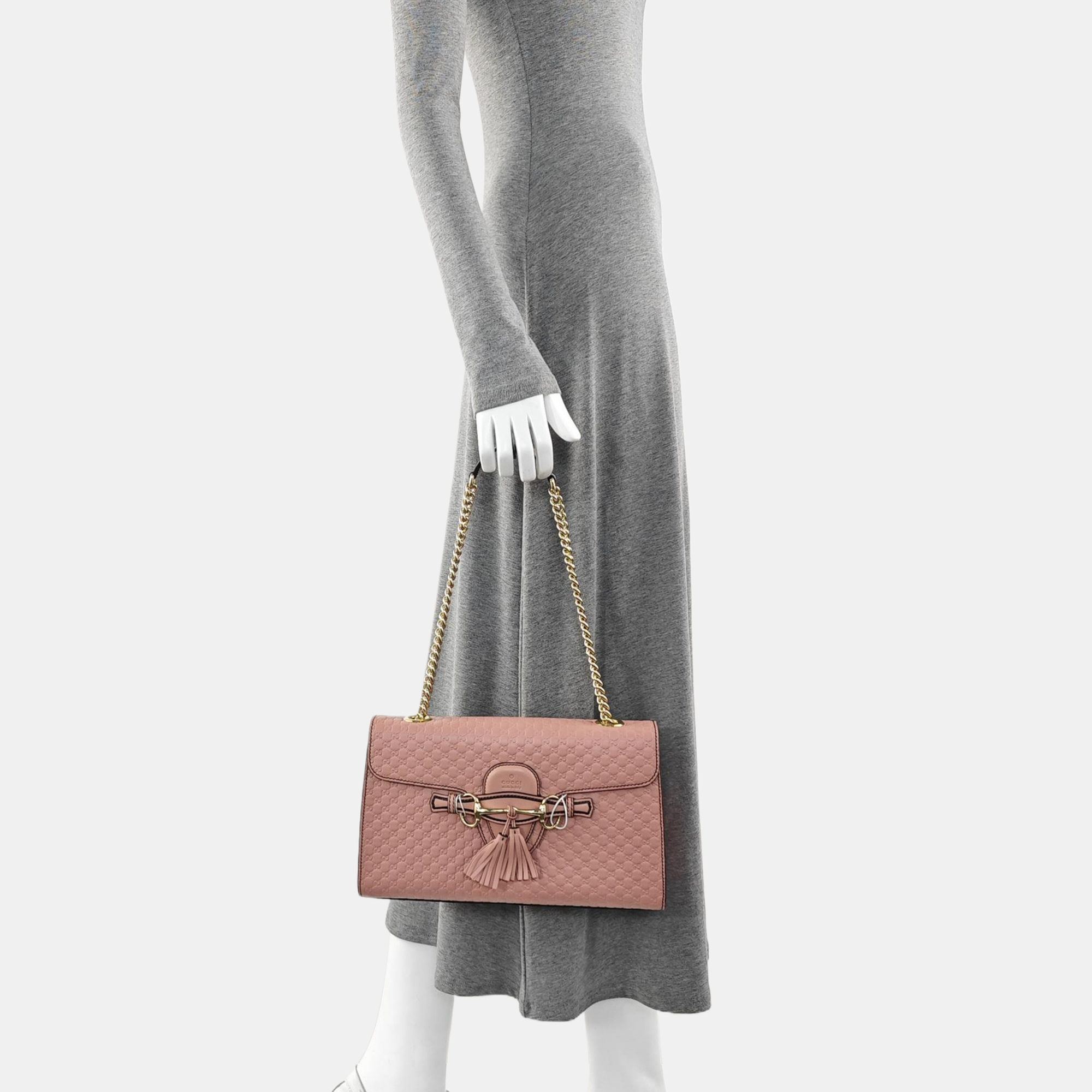 Emily Chain Monogram Calfskin Pink