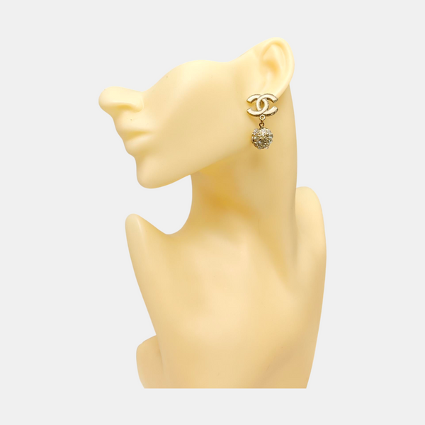 Metal Beige Stud Earrings
