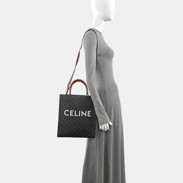 CABAS CELINE Small Coated Canvas Brown