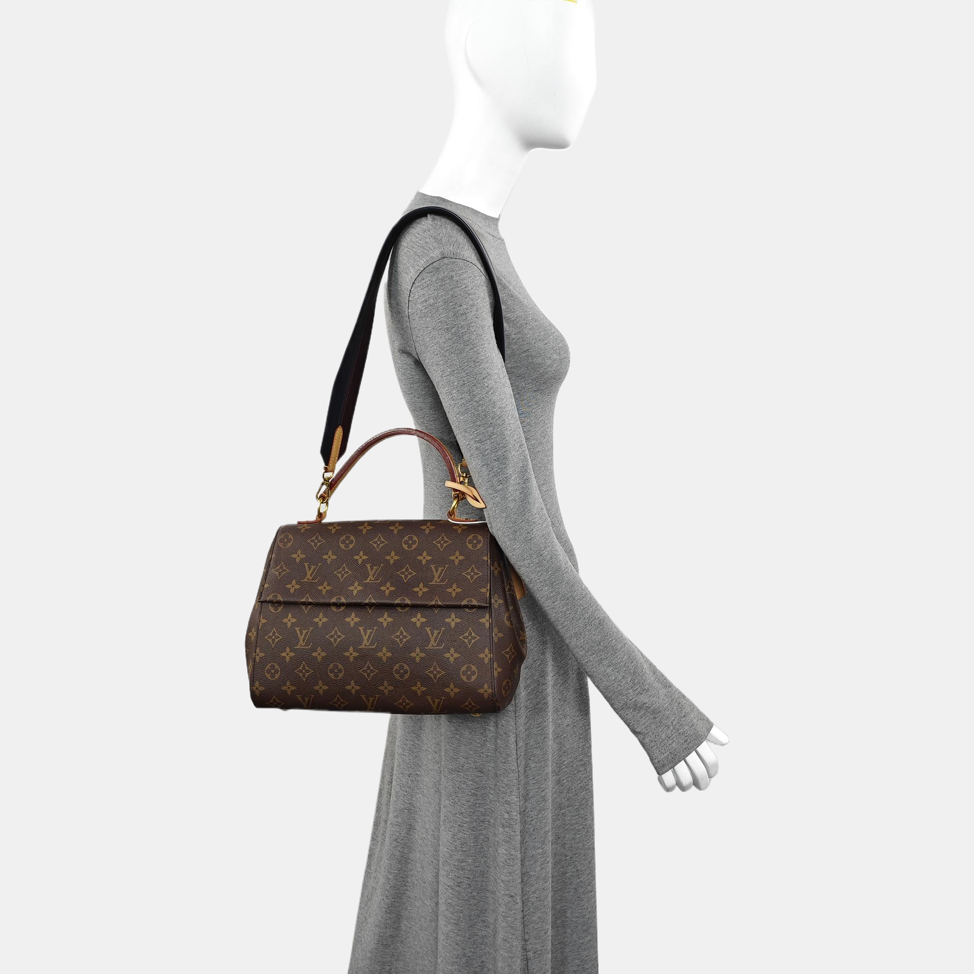 CLUNY MM Monogram Coated Canvas Brown