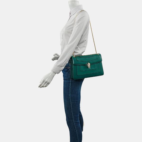 SERPENTI FOREVER Medium Calfskin Green