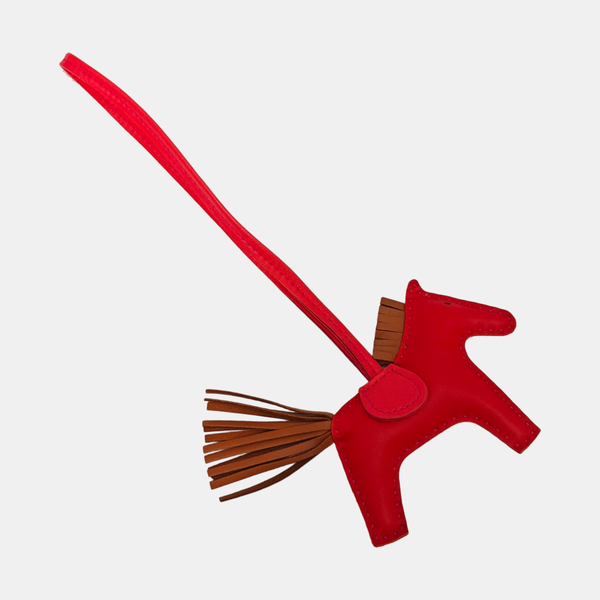 Leather Bag Charm Red