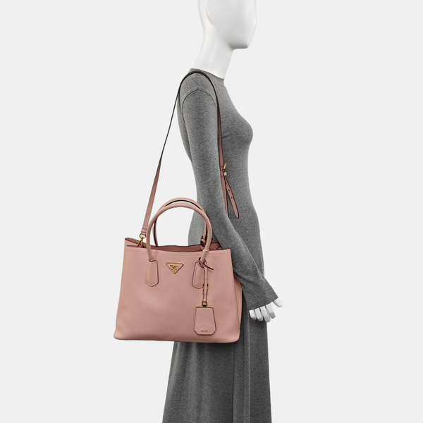 Double Large Saffiano Calfskin Pink