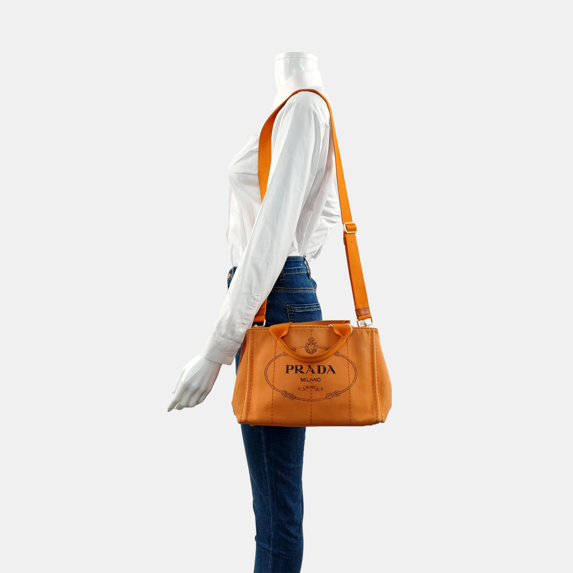 Denim Quilted Canvas Orange