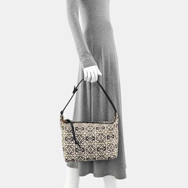 Monogram Fabric Top Handle Bag Beige