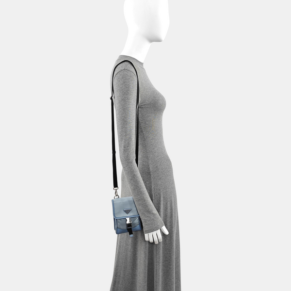 Fabric Shoulder Bag Blue