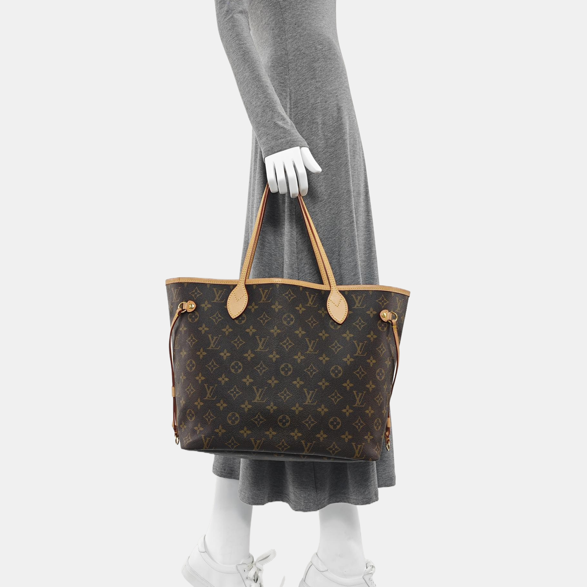 NEVERFULL MM Monogram Coated Canvas Brown