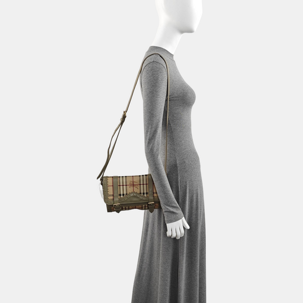 Coated Canvas Shoulder Bag Beige