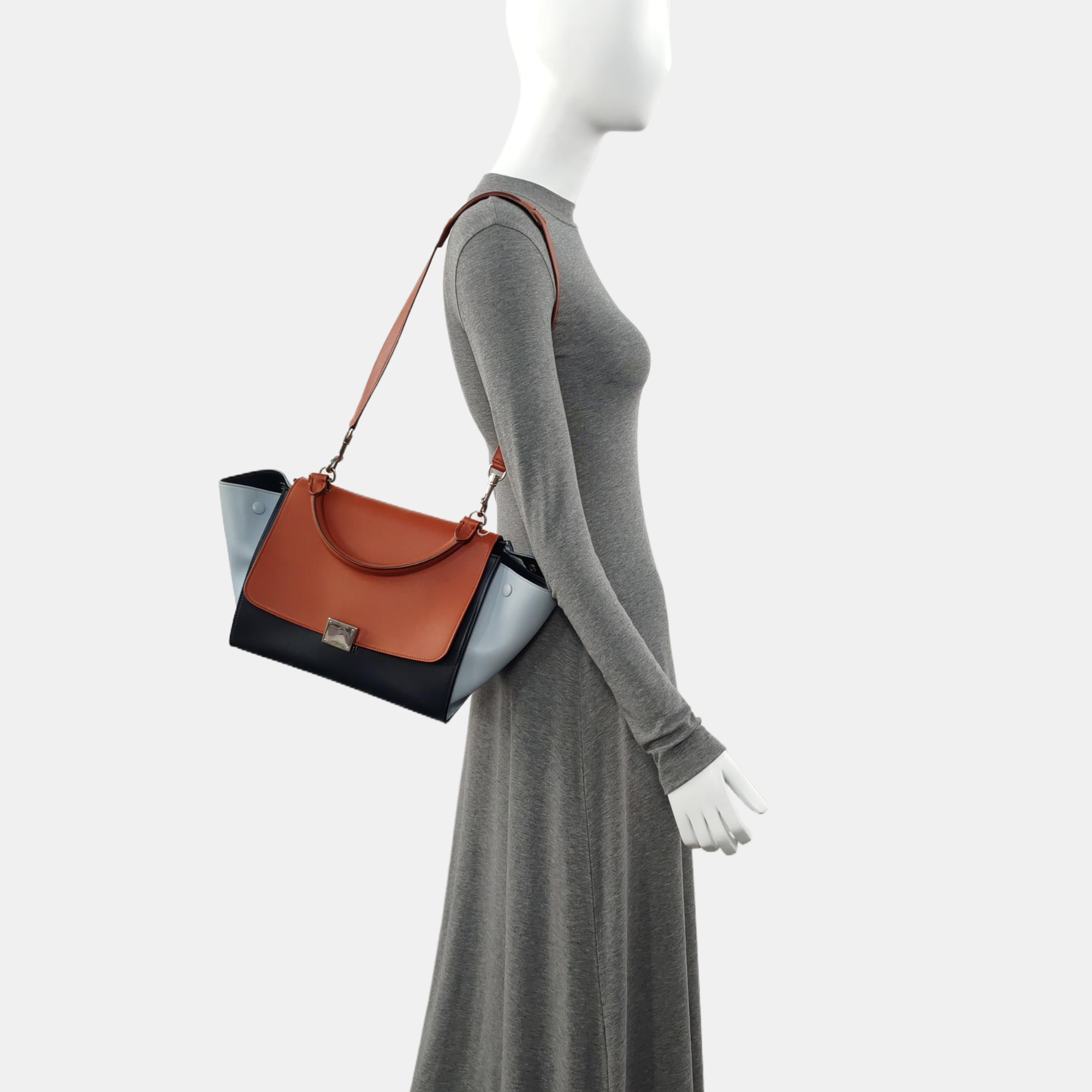 Authenticated pre-owned  TRAPEZE Small Calfskin Multicolor - Shoulder Bag at Looply