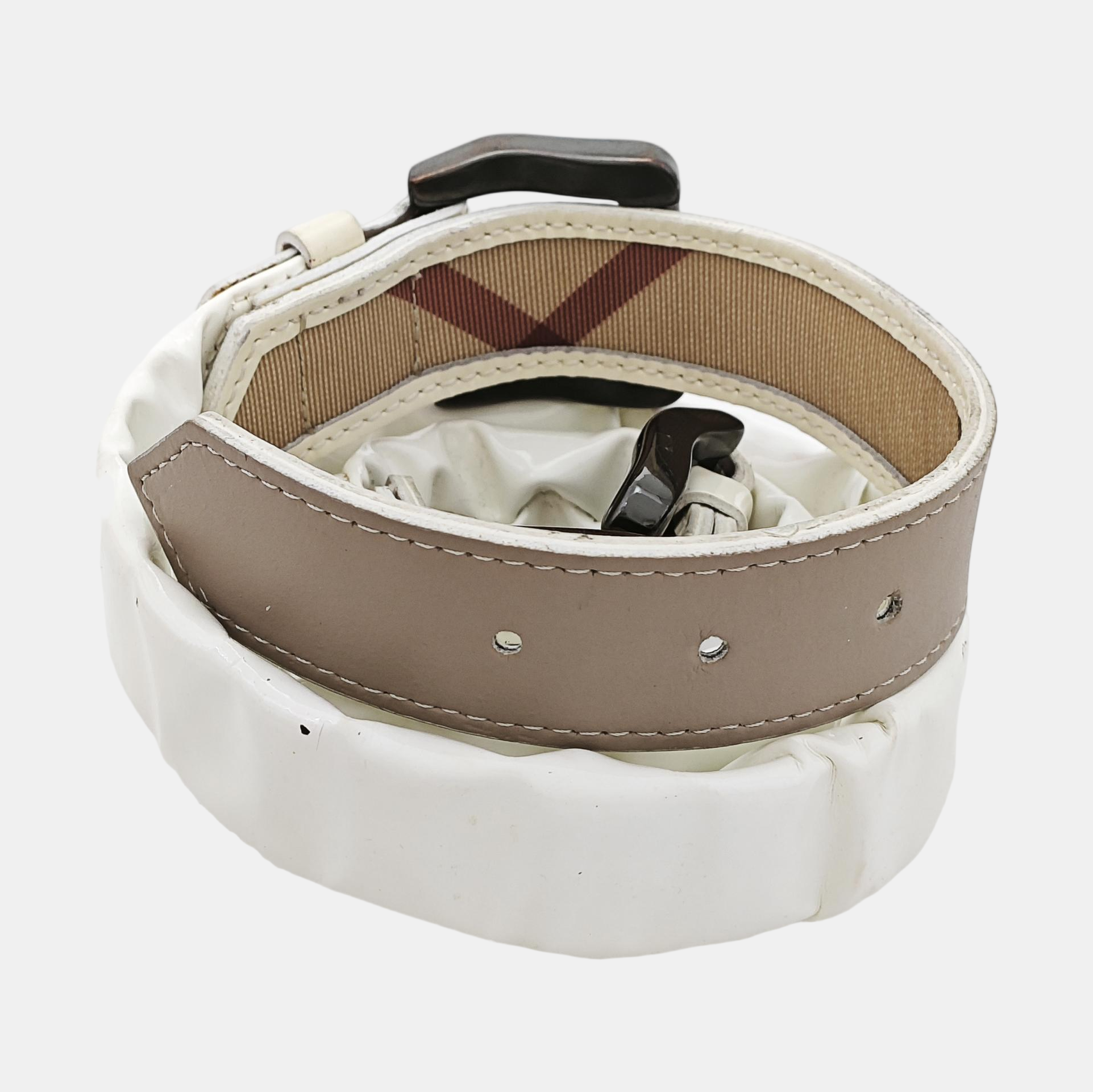 Leather Belt White