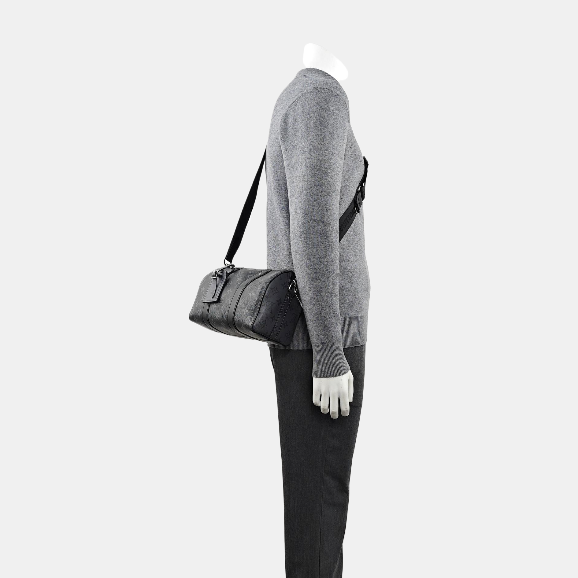KEEPALL Monogram Coated Canvas Black