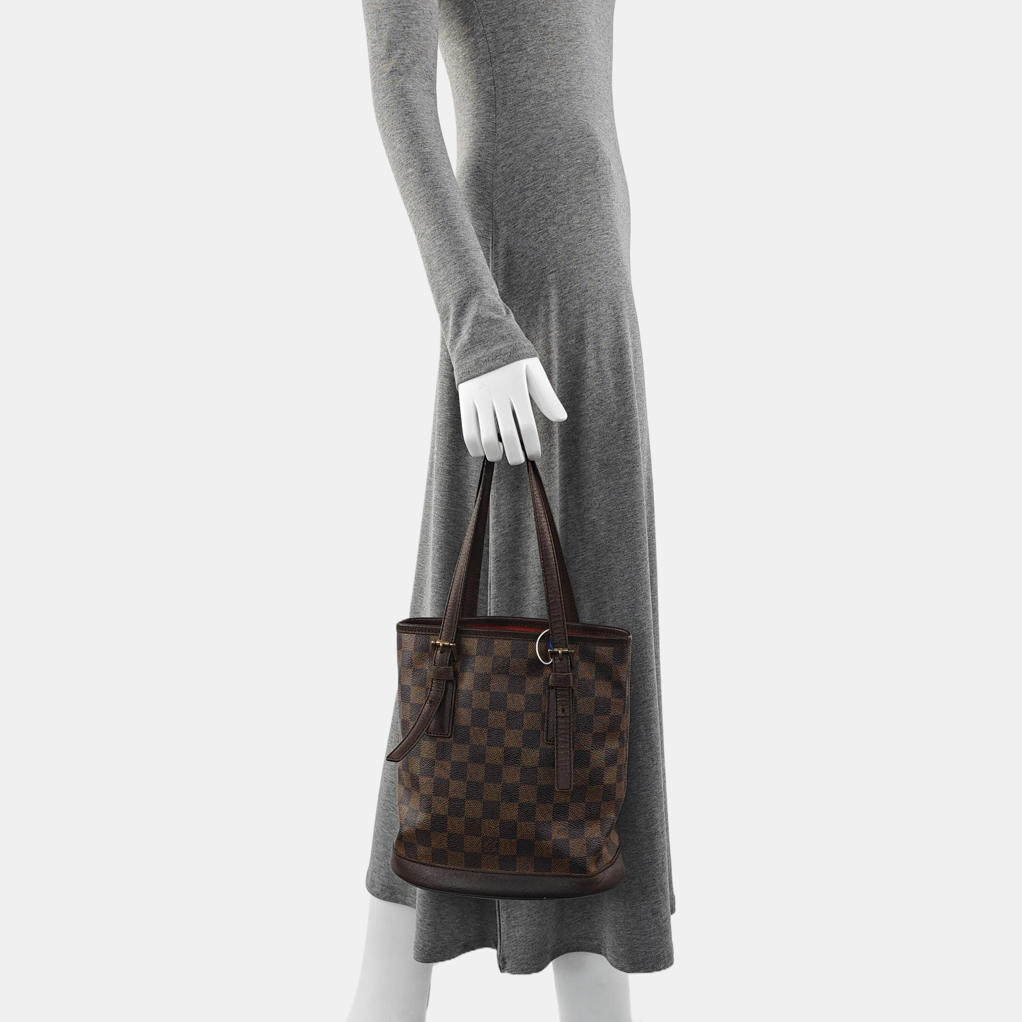 BUCKET PM Damier Ebene Coated Canvas Brown