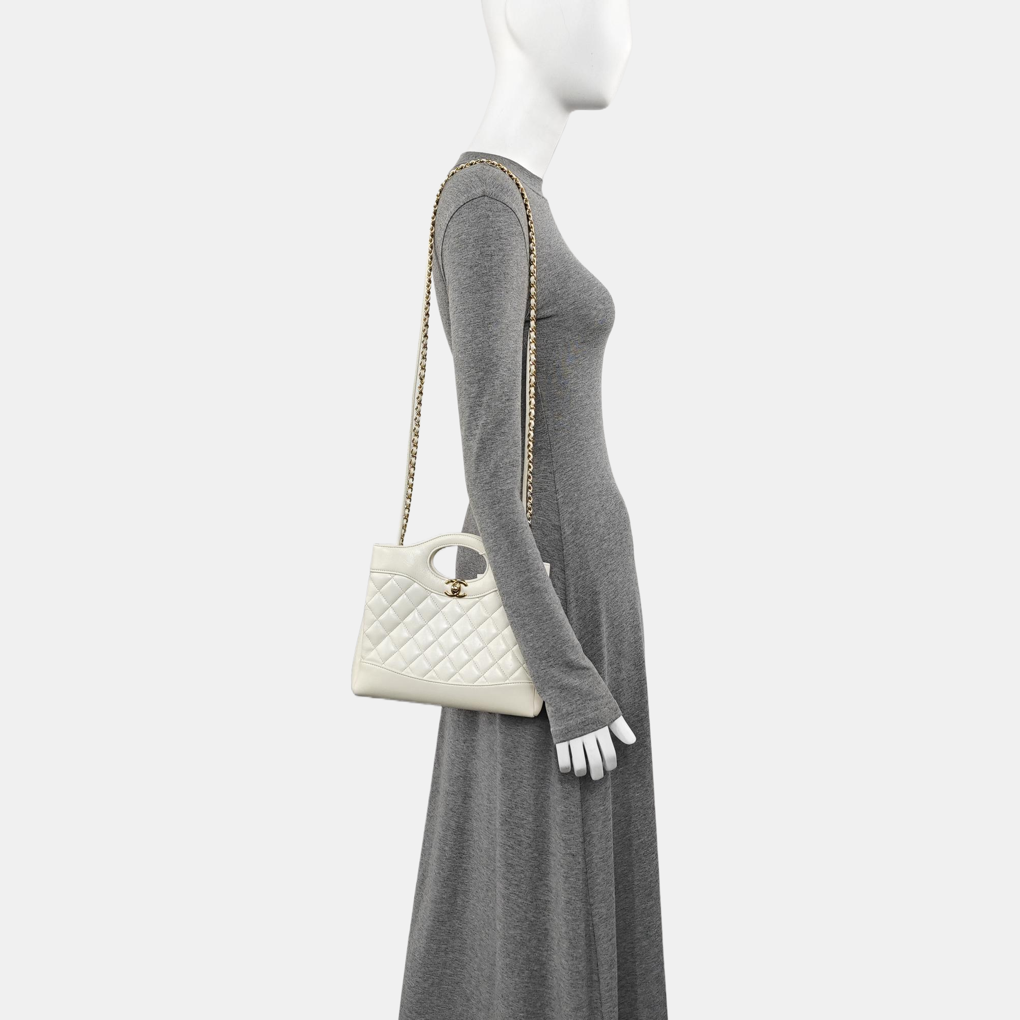 CHANEL 31 Mini Quilted Lambskin White