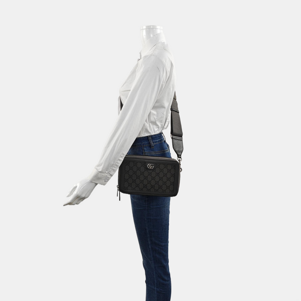 Ophidia Mini Monogram Coated Canvas Gray