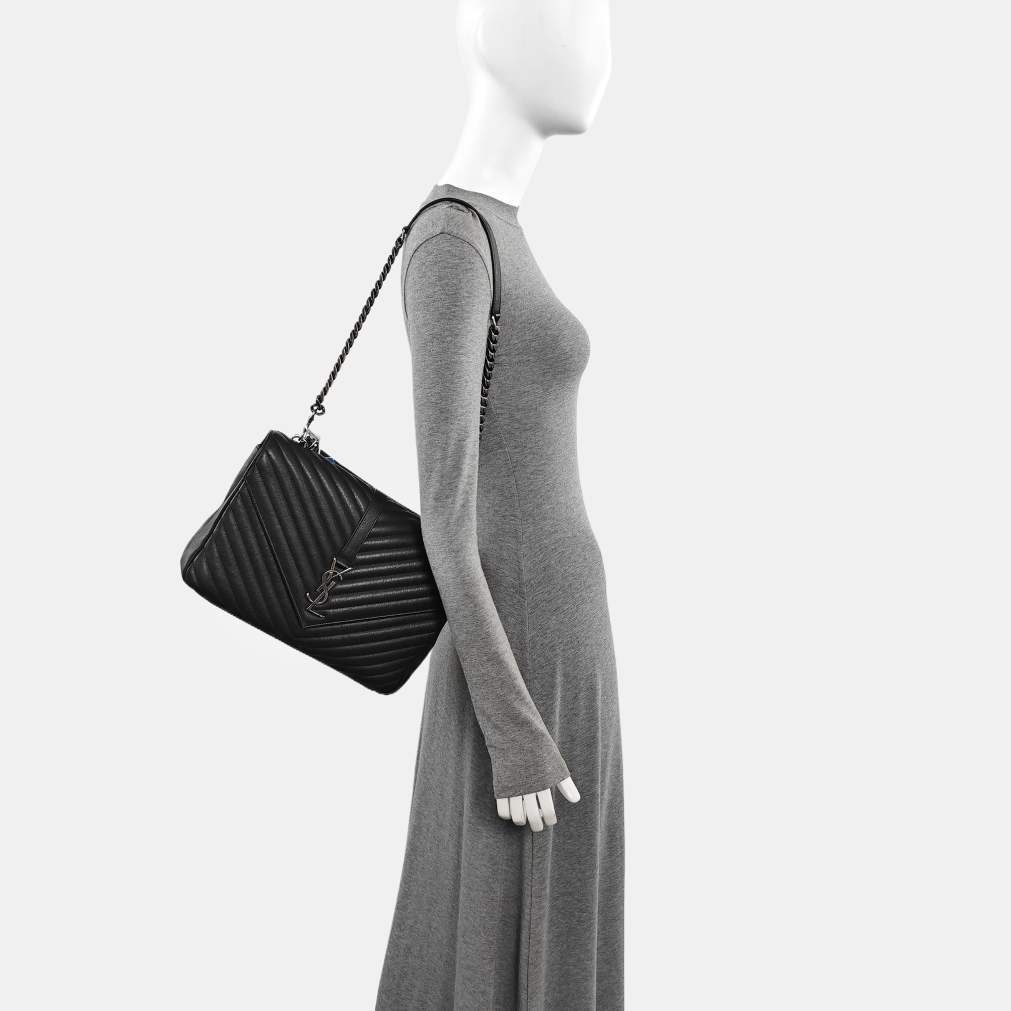 Quilted Calfskin Shoulder Bag Black