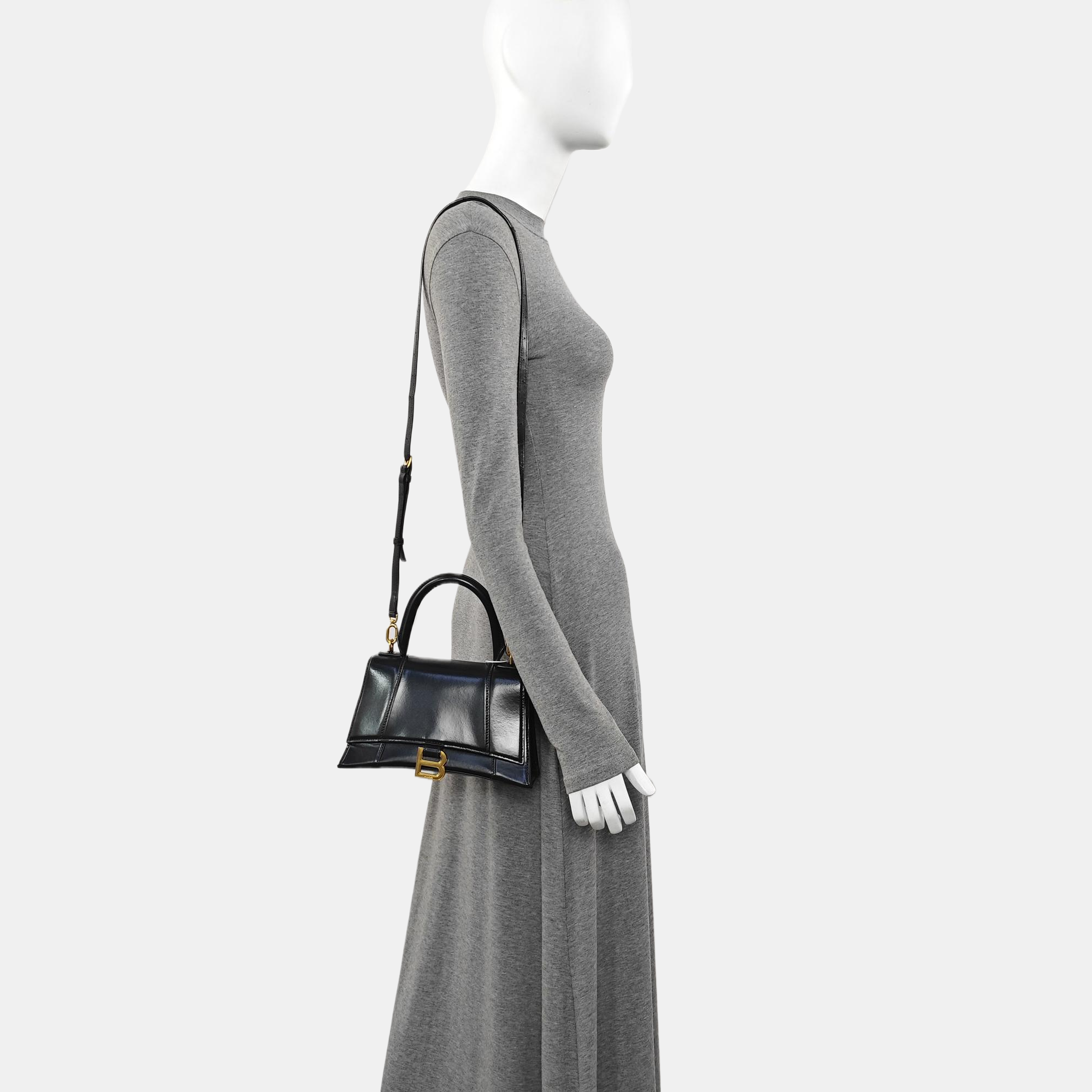 Hourglass S Calfskin Black